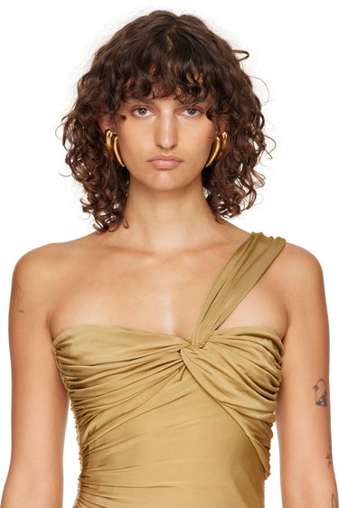 Обеци Tom Ford TOM FORD Liza Gold Clip-on Earrings Жълто | JW148-AMT001X, 2