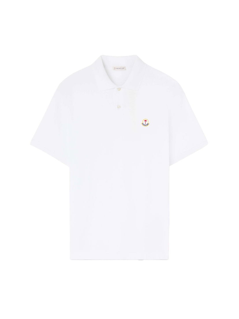Поло тениска Moncler Palm Angels x Logo Polo Shirt Бяло | I209L8A00002M3588001 & PMGB023T24FAB0010100