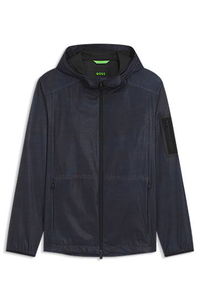 BOSS Active Hooded Parka Jacket with All-Over Print