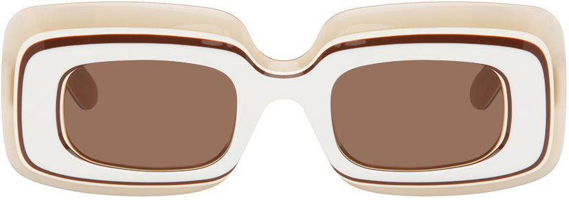 Слънчеви очила Loewe Multilayer Rectangular Sunglasses Бяло | LW40139UW4725E 192337173844