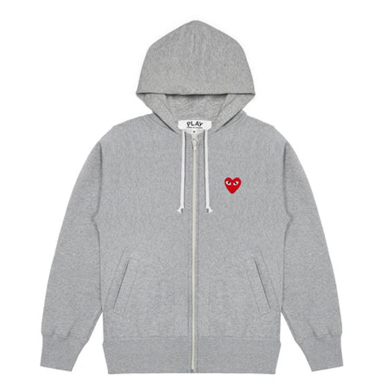 Суитчър Comme des Garçons Red Heart Zip Up Hoodie Сиво | AZ-T168-051-1 / P1T168-1