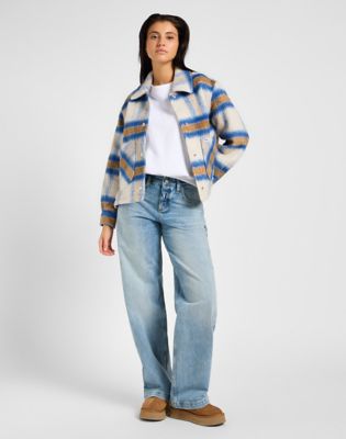 Яке Lee Lee Cropped Wool Jacket Size XS Многоцветен | 112355153, 1