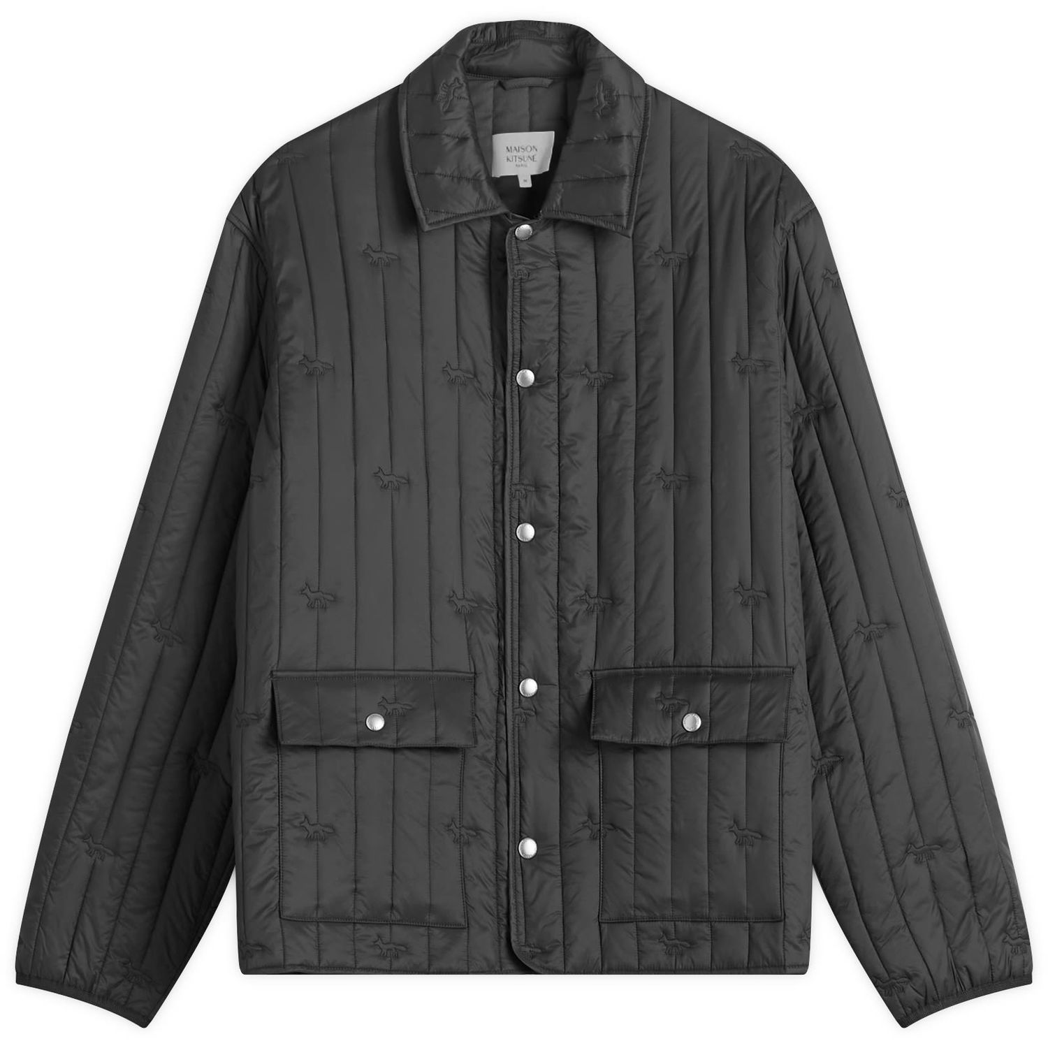 Пухо яке MAISON KITSUNÉ Maison Kitsuné Quilted Jacket with Embroidered Logo Черно | OM02114WW9047-0076, 1