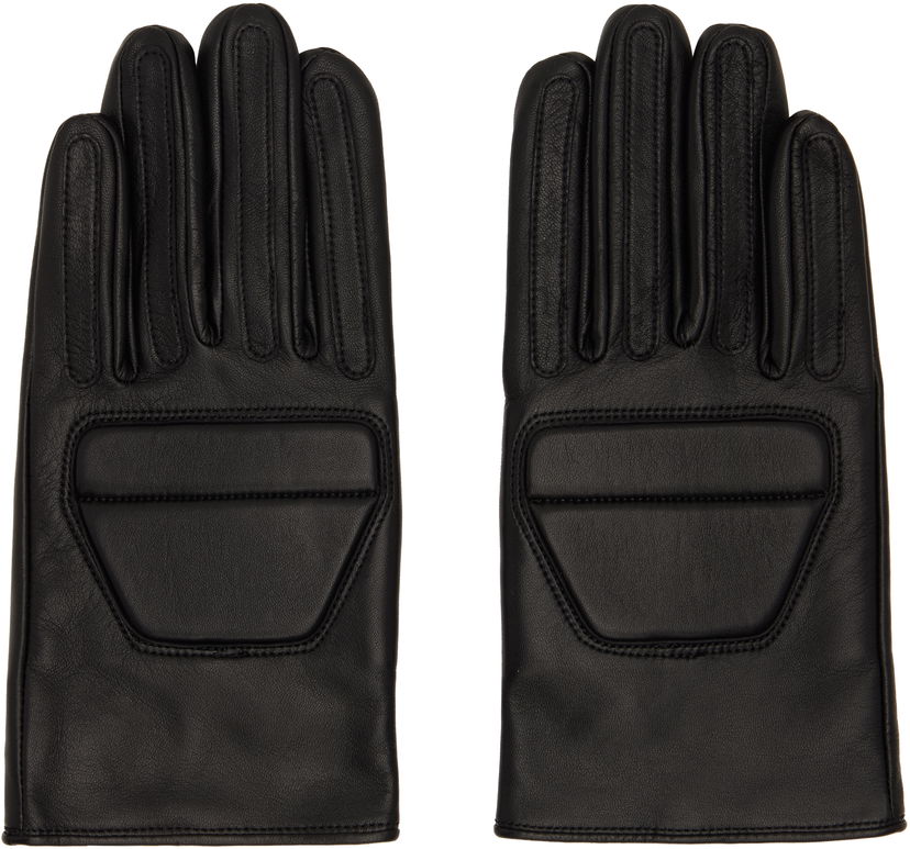 Ръкавици Yohji Yamamoto Yohji Yamamoto Padded Short Leather Gloves Черно | HL-W01-779