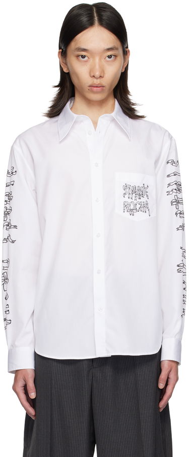 Риза Simone Rocha Simone Rocha Ribbon Logo Print Shirt Бяло | 5281P1921 1025, 0