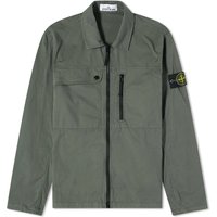 Яке Stone Island Supima Cotton Twill Stretch-TC Zip Shirt Jacket Зелено | 801510210-V0059, 1