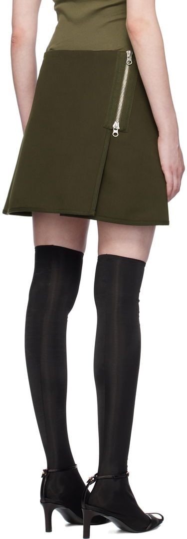 Пола Courrèges Courrèges Asymmetrical Zippered Miniskirt Зелено | 224CJU166CO0117, 2