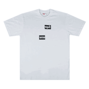 Тениска Supreme Comme des Garçons Shirt Split Box Logo T-Shirt Бяло | FW18KN2 WHITE, 0