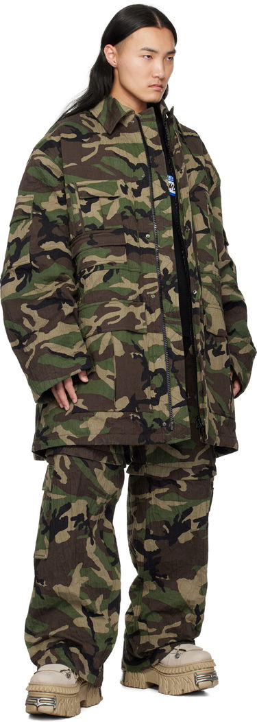 Карго панталони VETEMENTS Vetements Runway Metalized Wrinkled Cargo Pants Зелено | UA66PA100X, 3