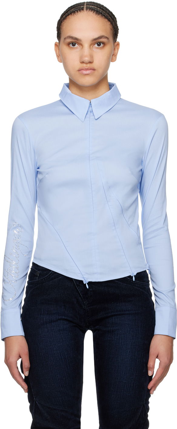 Риза Ottolinger Ottolinger Zip Fitted Shirt Синьо | 1103004, 0