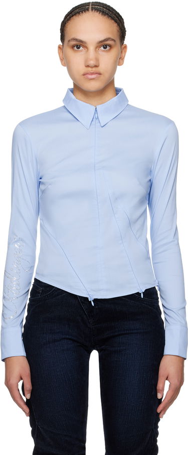 Риза Ottolinger Ottolinger Zip Fitted Shirt Синьо | 1103004, 0