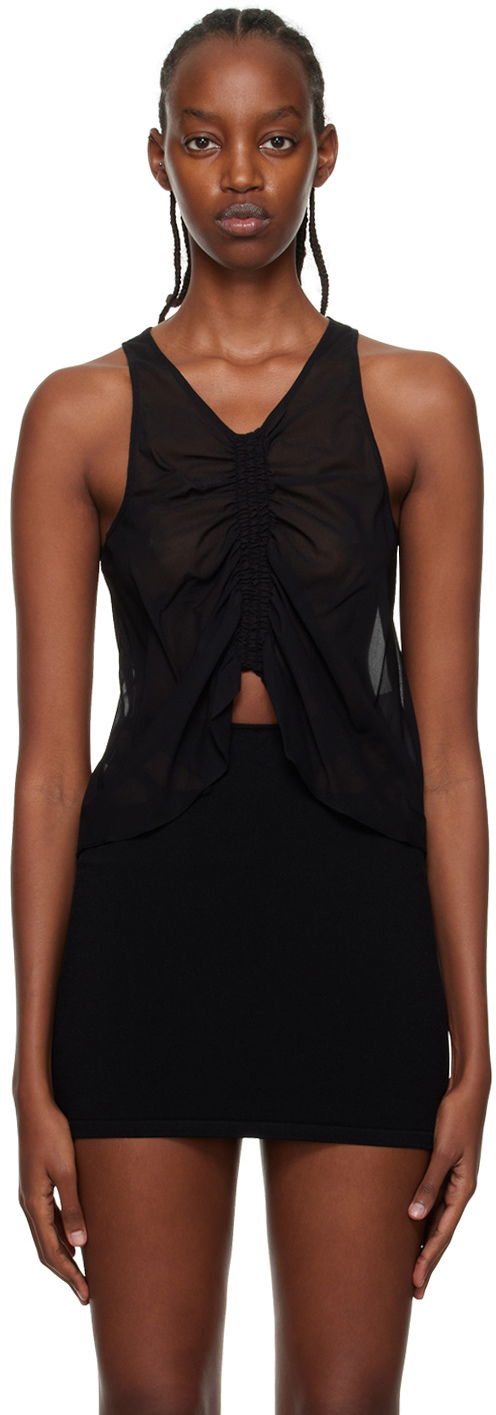 Потник Dion Lee Dion Lee Shirred Tank Top Черно | C3066P22, 0