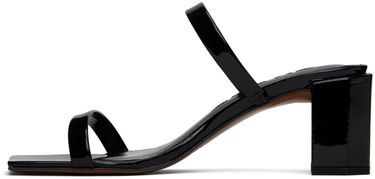 Кецове и обувки BY FAR Tanya Patent Leather Heeled Sandals Черно | 19PFTNYSBLP, 2