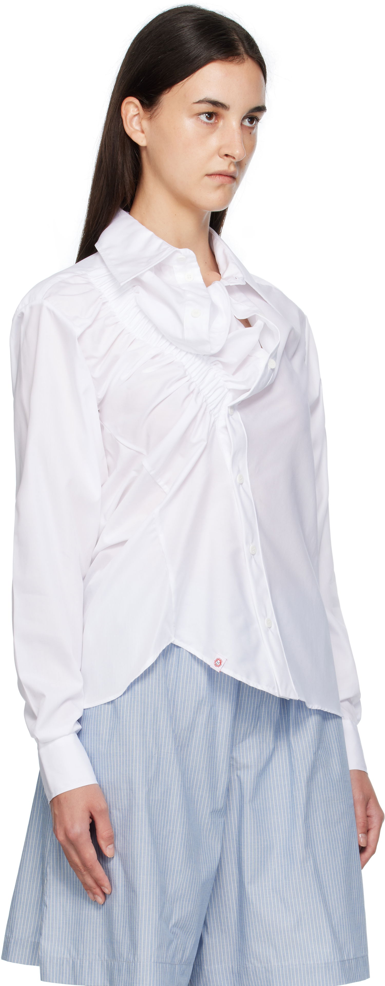 Риза Charles Jeffrey Loverboy Charles Jeffrey LOVERBOY Ruffle Shirt Бяло | 52070202, 1