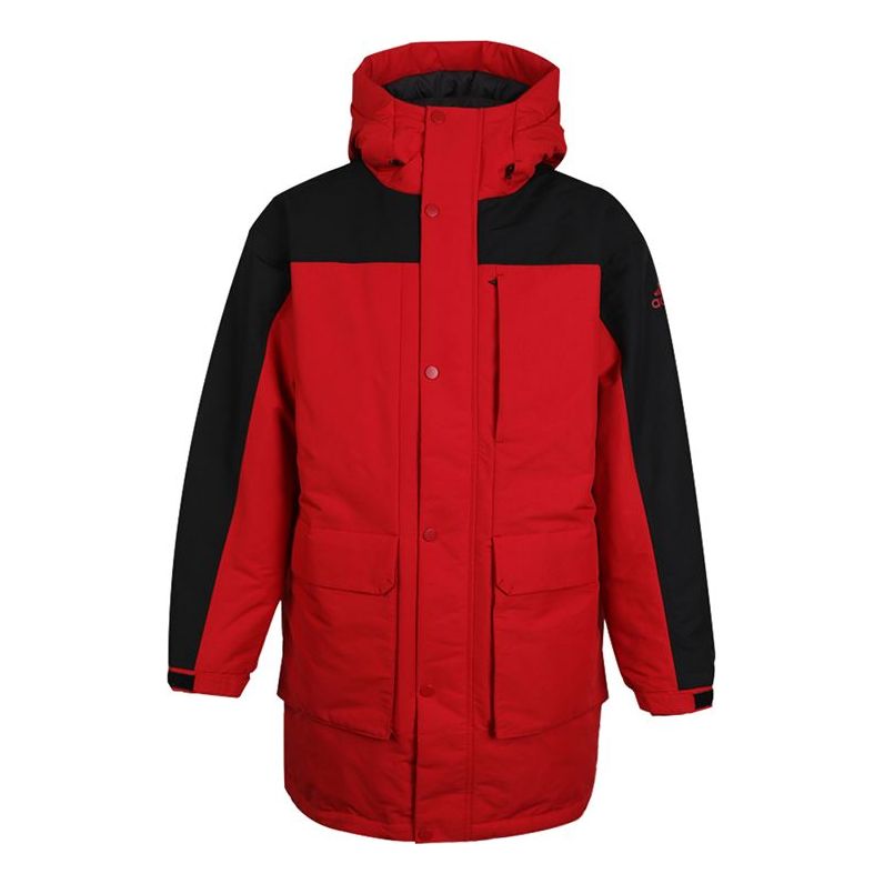 Парка adidas Originals Mid Parka Hooded Down Jacket Червено | GN9834