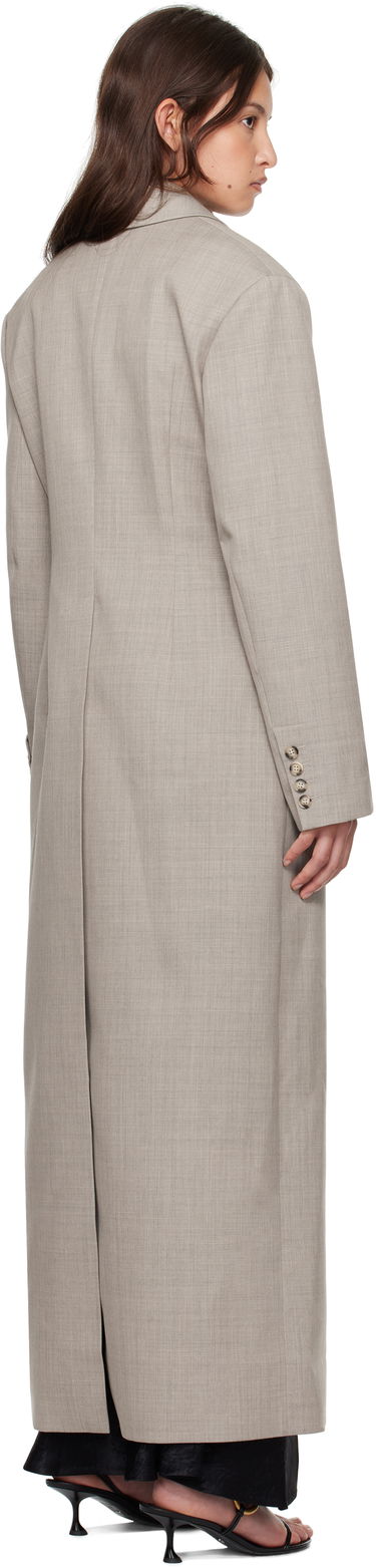 Палта Nanushka Nanushka Ferris Double-Breasted Long Coat Сиво | NW24FWOW36970, 2