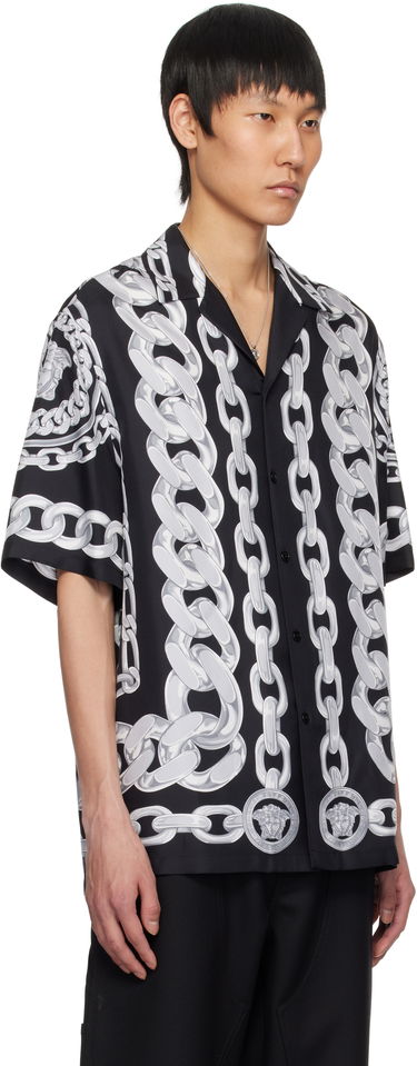 Риза Versace Versace Medusa Chains Silk Shirt Черно | 1003926_1A13397, 1