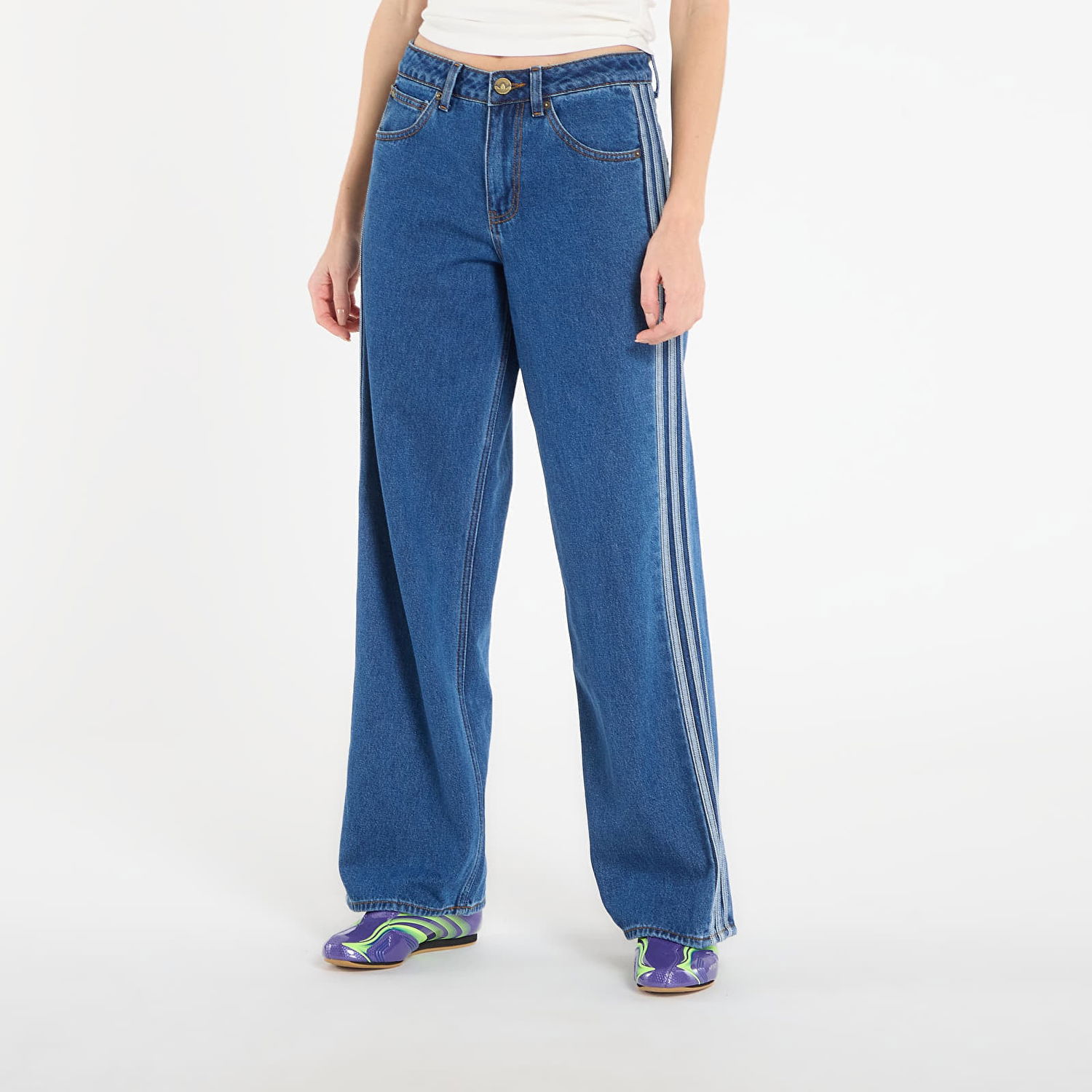 Спортни панталони adidas Originals Firebird Track Pants Denim Синьо | KD2935, 0