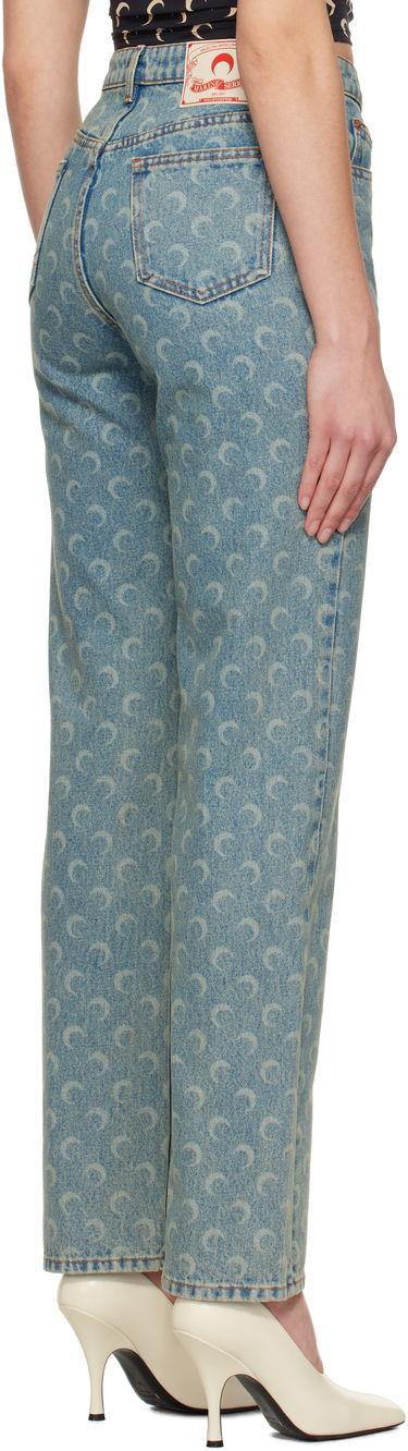 Дънки Marine Serre Marine Serre Moon Laser Straight Jeans Синьо | WPA128A CDEN0003, 2