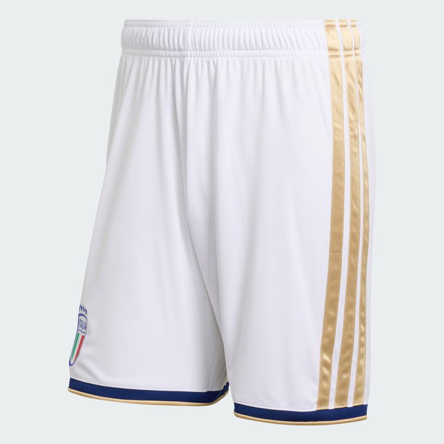 Italy Home Football Shorts with Side Stripes and Contrast Trim