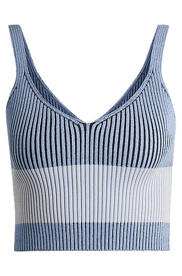 Потник BOSS Ribbed Knit V-Neck Vest Top Синьо | 50518511, 0