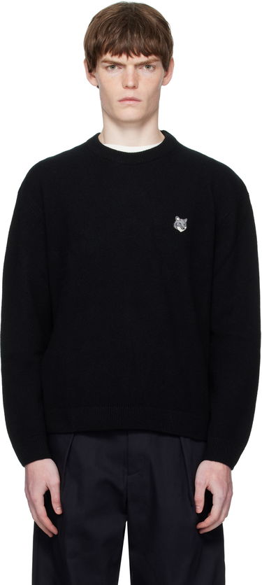 Пуловер MAISON KITSUNÉ Maison Kitsuné Fox Head Lambswool Sweater Черно | PM00803KT1006, 0