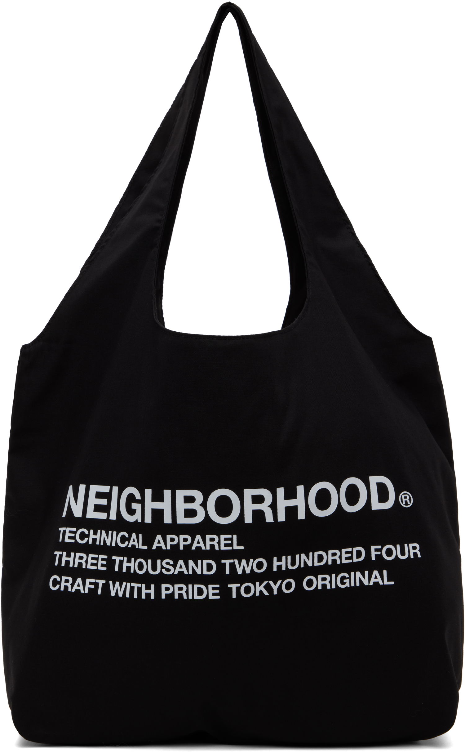 Голяма пазарска чанта Neighborhood Neighborhood Logo Tote Bag Черно | 251MYNH-CG01, 0