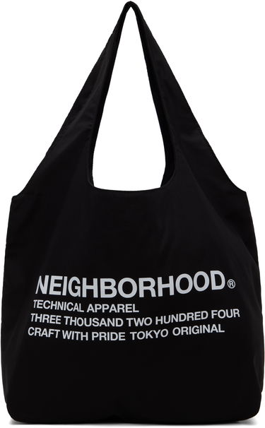 Голяма пазарска чанта Neighborhood Neighborhood Logo Tote Bag Черно | 251MYNH-CG01, 0