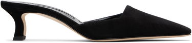 Бижута Manolo Blahnik Manolo Blahnik Moiramu Suede Heeled Mules Черно | 225-1957, 0