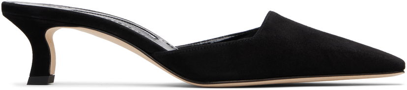Бижута Manolo Blahnik Manolo Blahnik Moiramu Suede Heeled Mules Черно | 225-1957