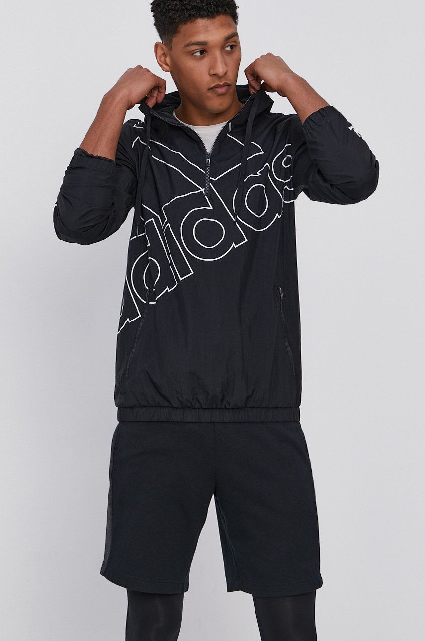 Ветровка adidas Originals Adidas Hooded Woven Jacket Черно | GK9439, 0