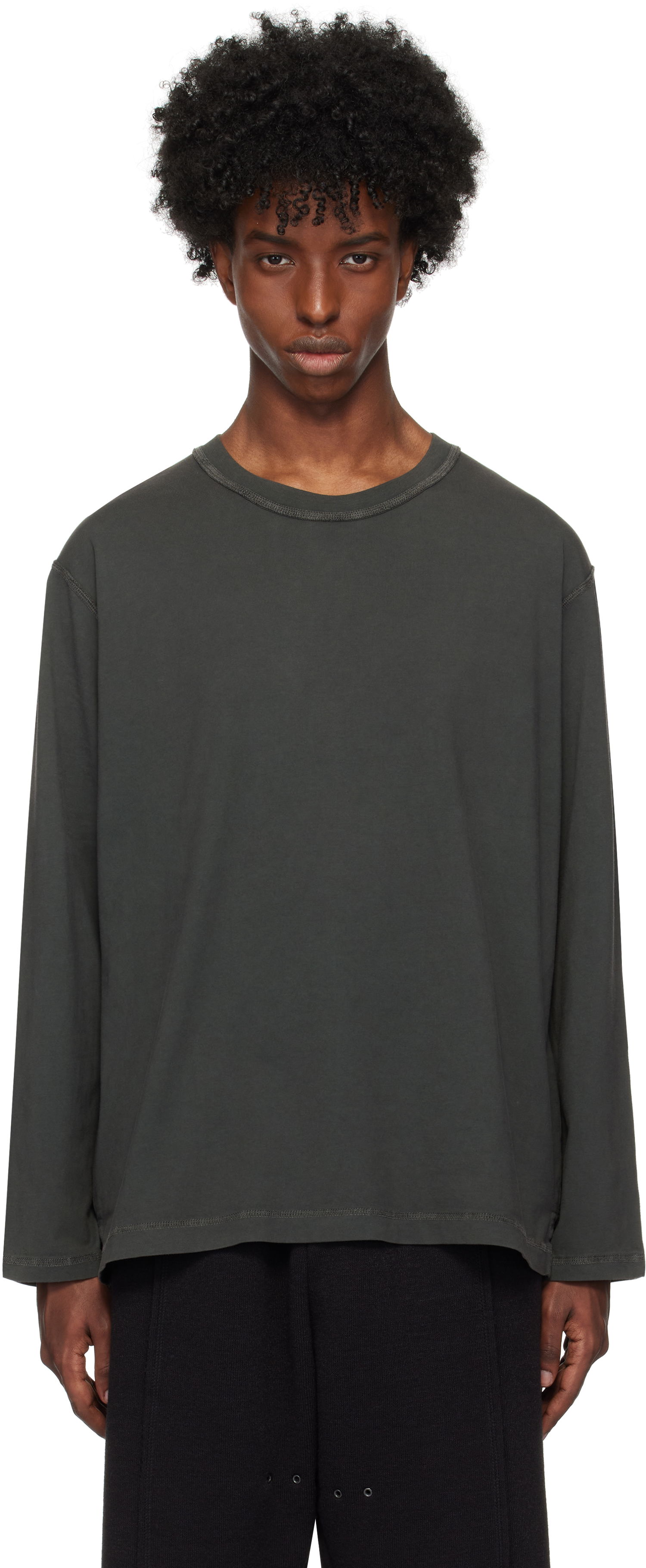 Тениска AFFXWRKS T-Shirt Long Sleeve Micro Logo Черно | FW24T04, 0