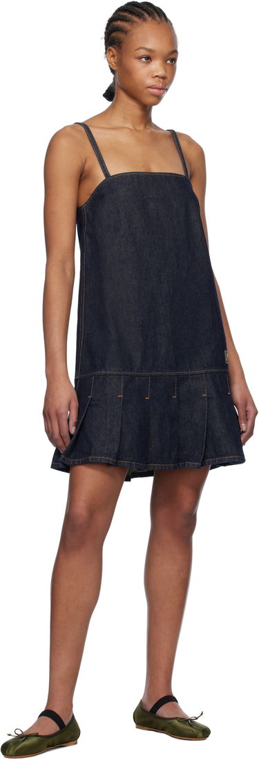 Pокля GANNI GANNI Denim Pleated Mini Dress Синьо | J1622, 3