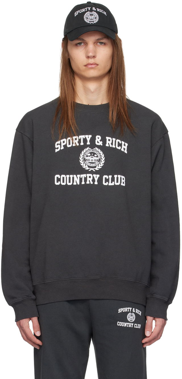 Black Varsity Crest Sweatshirt