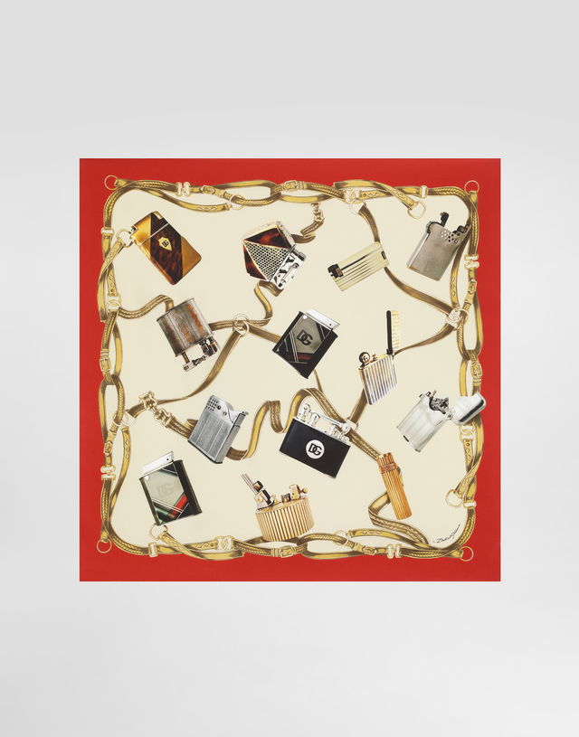 Dolce & Gabbana Silk Lighter Print Scarf