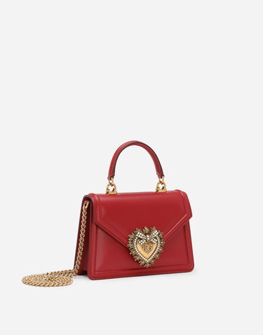 Дамска чанта Dolce & Gabbana Small Smooth Calfskin Devotion Top Handle Bag Червено | BB6711AV89387124, 2