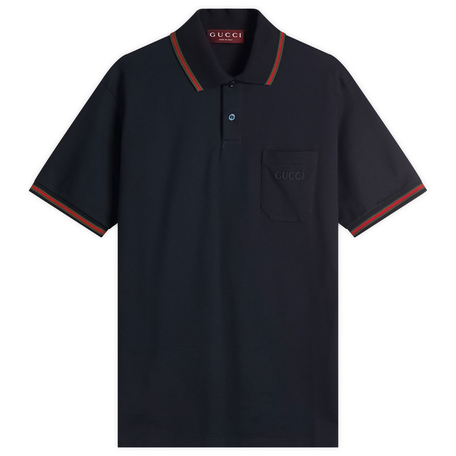 Поло тениска Gucci Stretch Cotton Polo Shirt with Web Detail Тъмно синьо | 795174-XJG5C-4330, 0