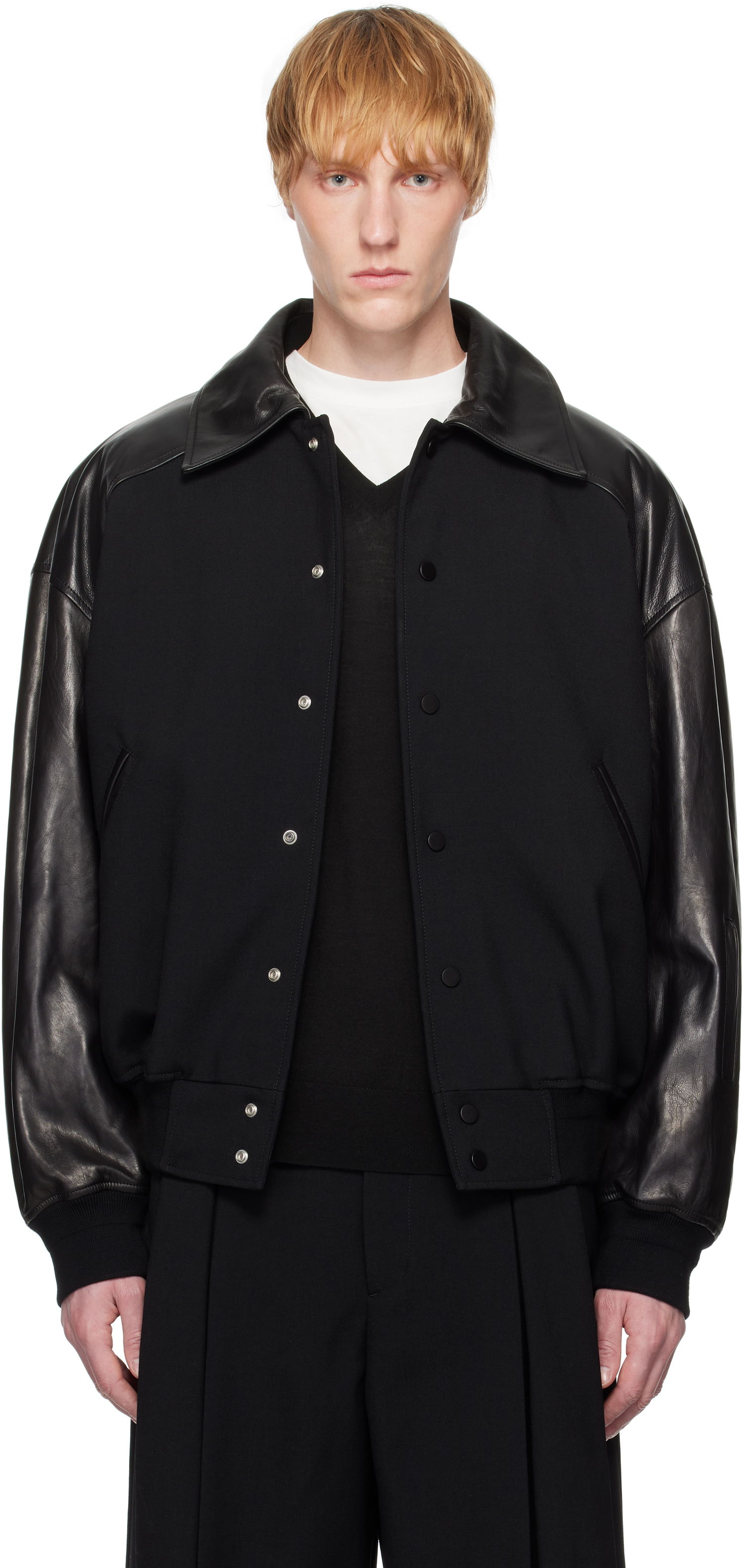 Яке бомбър Jil Sander Jil Sander Padded Leather Bomber Jacket Черно | J21SW0050_J40160, 0