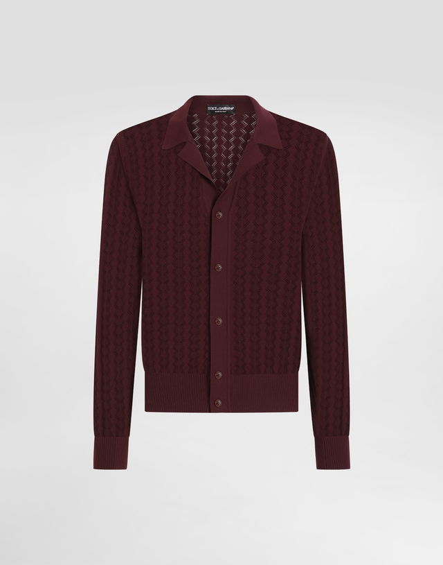 Dolce & Gabbana Openwork-Knit Polo Shirt