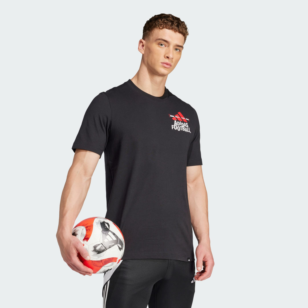Тениска adidas Performance Football Black Graphic T-Shirt Черно | JD8216, 1