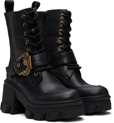 Кецове и обувки Versace Versace Jeans Couture Baroque Buckle Drew Boots Черно | E79VA3S86_E71570, 3