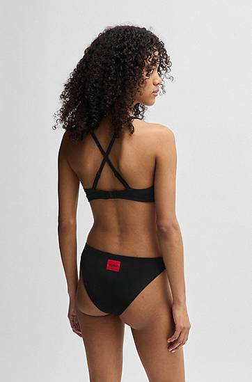 Бански BOSS Ribbed Bikini Bottoms Черно | 50545484, 1