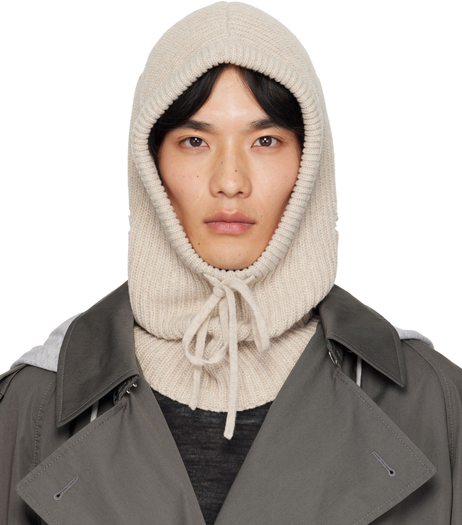 Шапка Maison Margiela MM6 Maison Margiela Knit Wool Hood Бежово | S52TB0008 M13138, 0