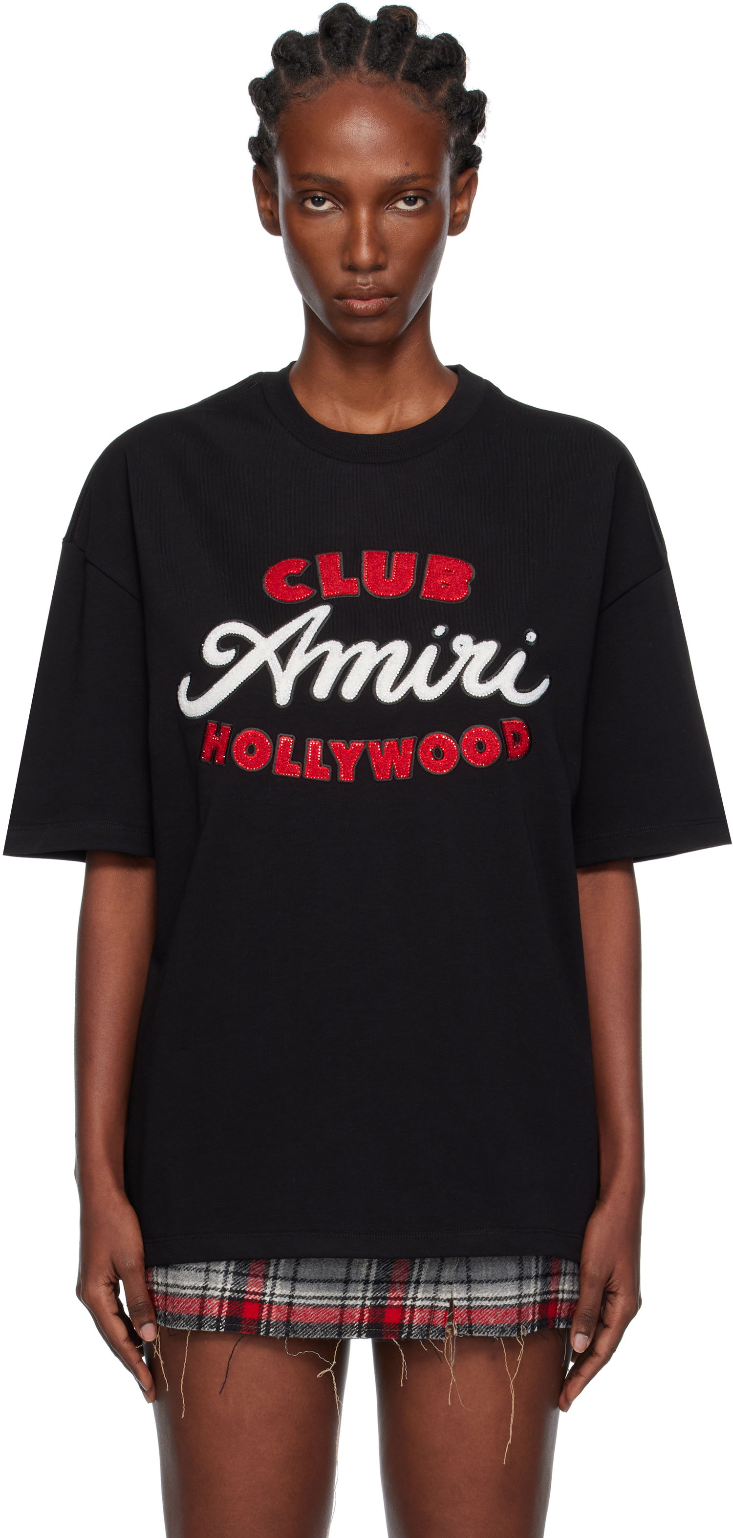 Тениска AMIRI Amiri Club Oversized T-Shirt Черно | AMJYTE1243, 0