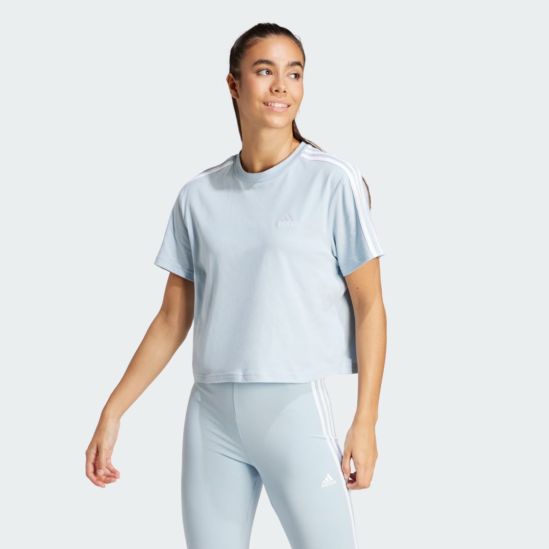 Тениска adidas Performance Sportswear Essentials 3-Stripes Single Jersey T-shirt Тюркоазено | IS1568, 0