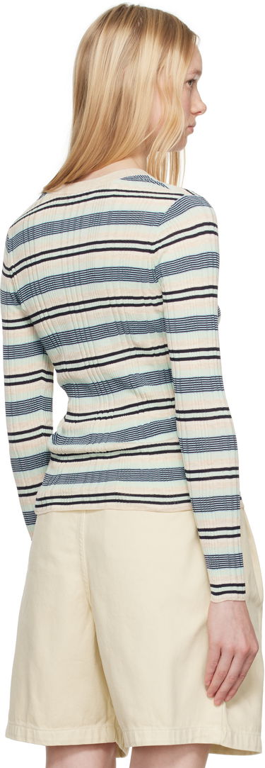 Пуловер MAISON KITSUNÉ Maison Kitsuné Fine Rib Striped Cardigan Многоцветен | OW00505KT1122, 2