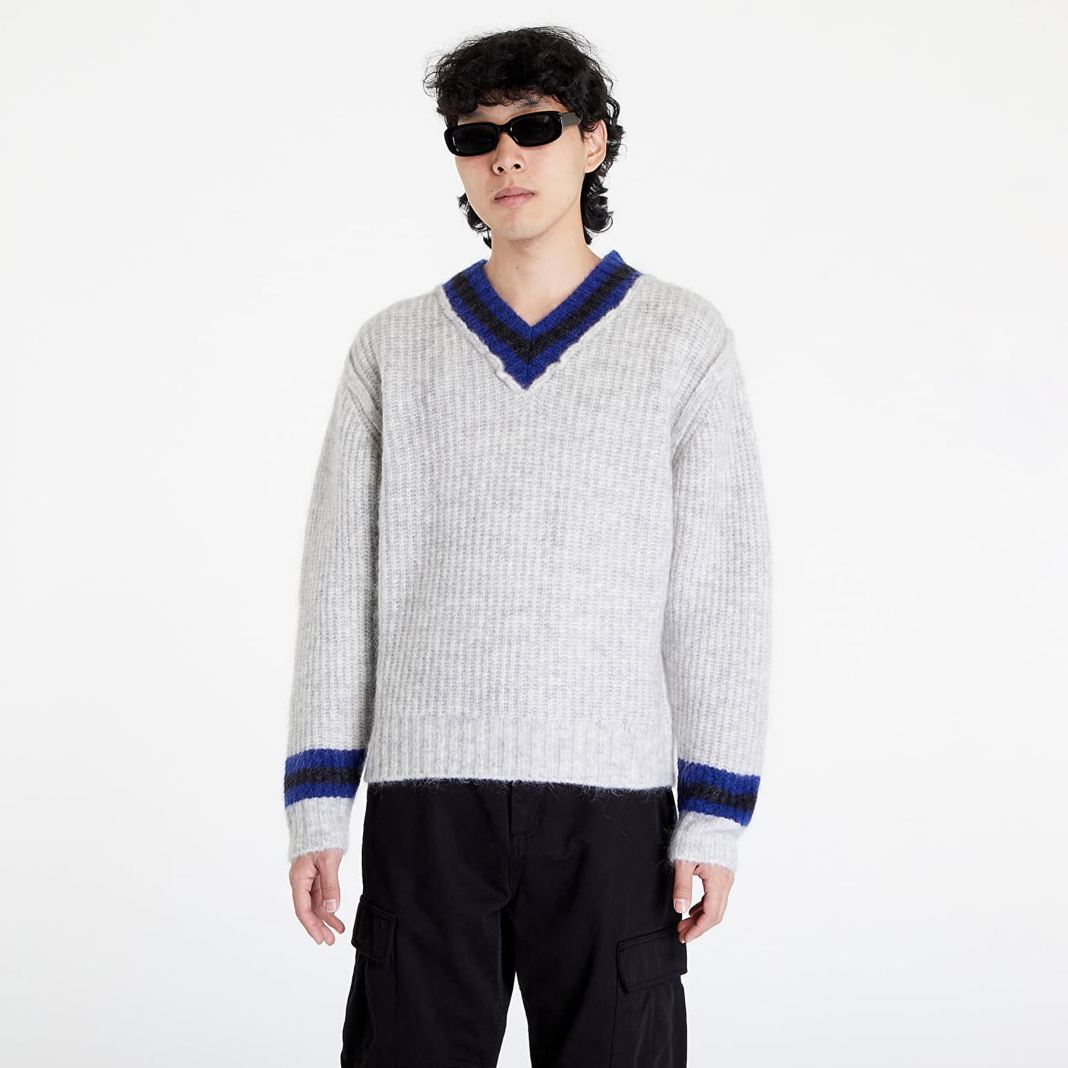 Пуловер Stüssy Mohair Tennis Sweater Сиво | 117142 ash, 1