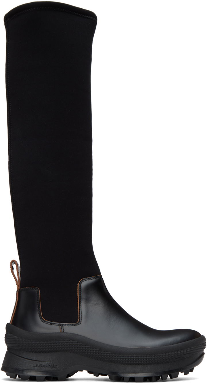 Кецове и обувки Jil Sander Jil Sander Tall Leather Boots Черно | J44WW0001_P4193, 0