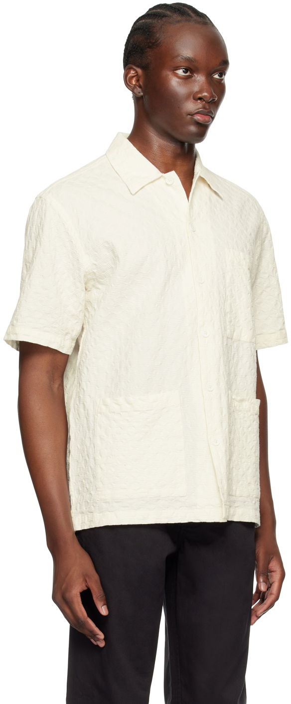 Риза Universal Works Universal Works Island Short Sleeve Shirt Бяло | P3063, 1