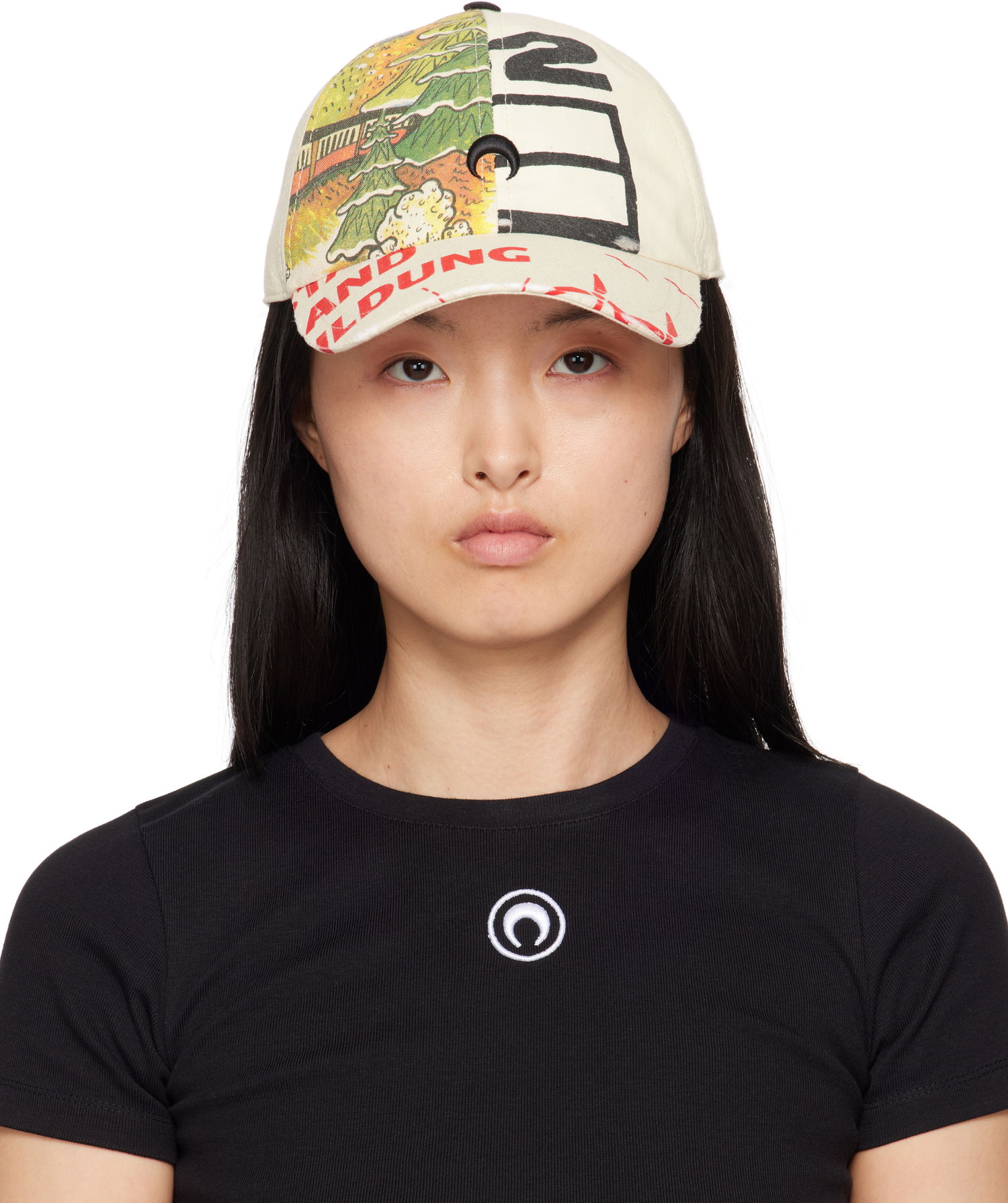 Шапка с козирка Marine Serre Marine Serre Regenerated Tote Bags Baseball Cap Бежово | UHG048A UWOV0009, 0